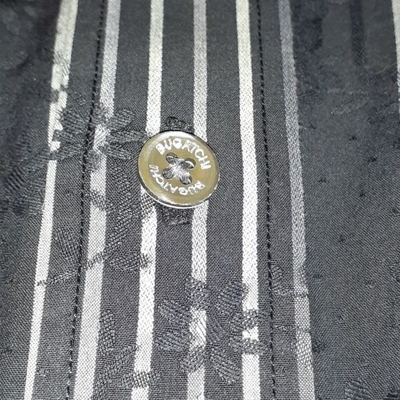 Mens Bugatchi Uomo Floral Striped Dress Shirt 15½" - Picture 4 of 5